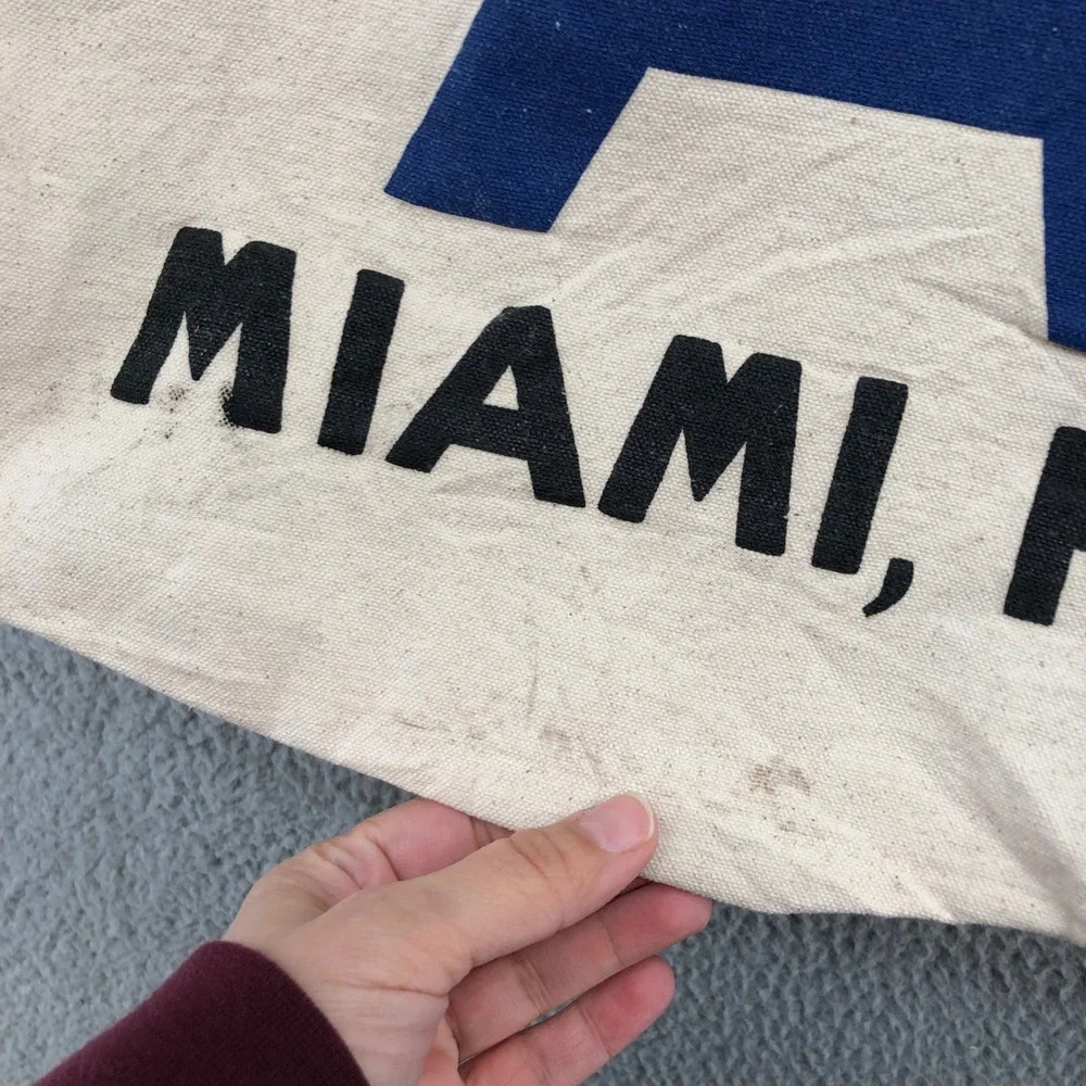 Aviator Nation Tote Bag Unisex OS Cream Miami La‎ Jolla Canvas Set of 2 Retro